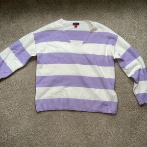 Vince Camuto Lavender and Cream Sweater